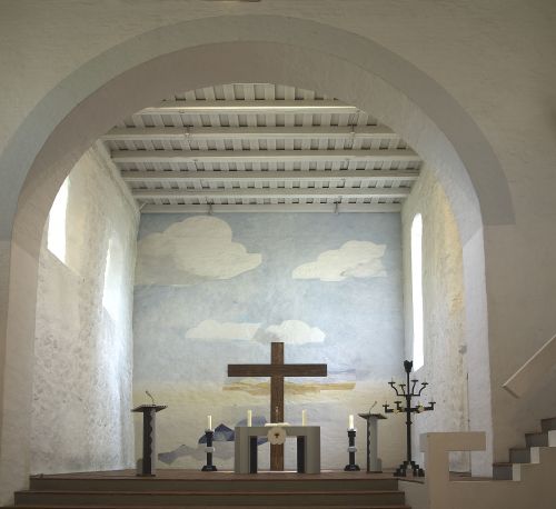 Altarraum St. Cyriacus in Kellinghusen mit Wandbild von Hans Kock
Foto: Rainer Hinz