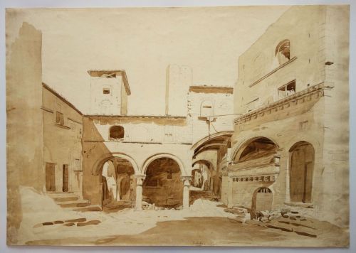 Ludwig Vogel: Palazzo degli Alessandi in Viterbo (wohl 1838)